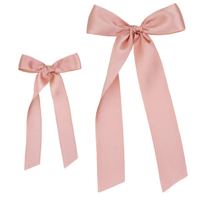 Lou Lou and Company Satin Bow - French Pink Sash Clip - Large (4.5x10")