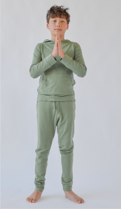 Sweet Bamboo French Terry Jogger Set: Olive Green