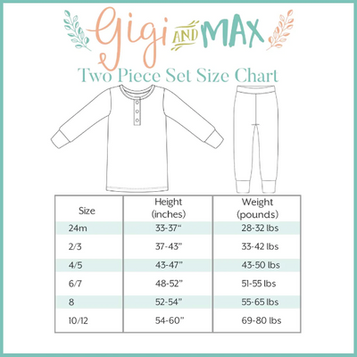 Gigi and Max Two Piece Pajama Set: Smiley