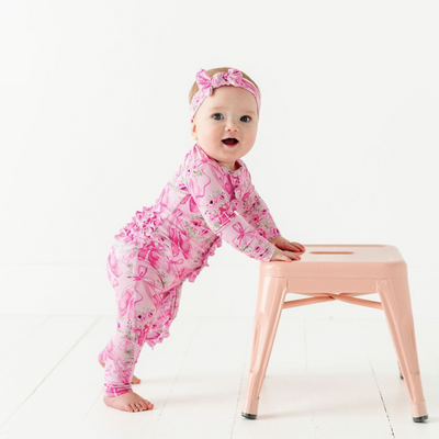 Bums & Roses Convertible Ruffle Romper: Ballet Blooms
