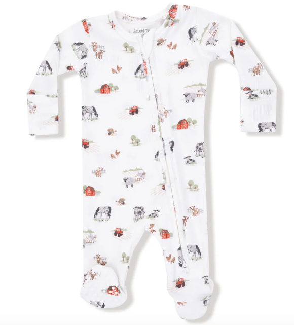 Angel Dear 2 Way Zipper Footie: Little Farm