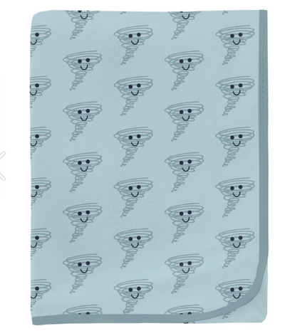 Kickee Pants Swaddling Blanket: Spring Sky Happy Tornado