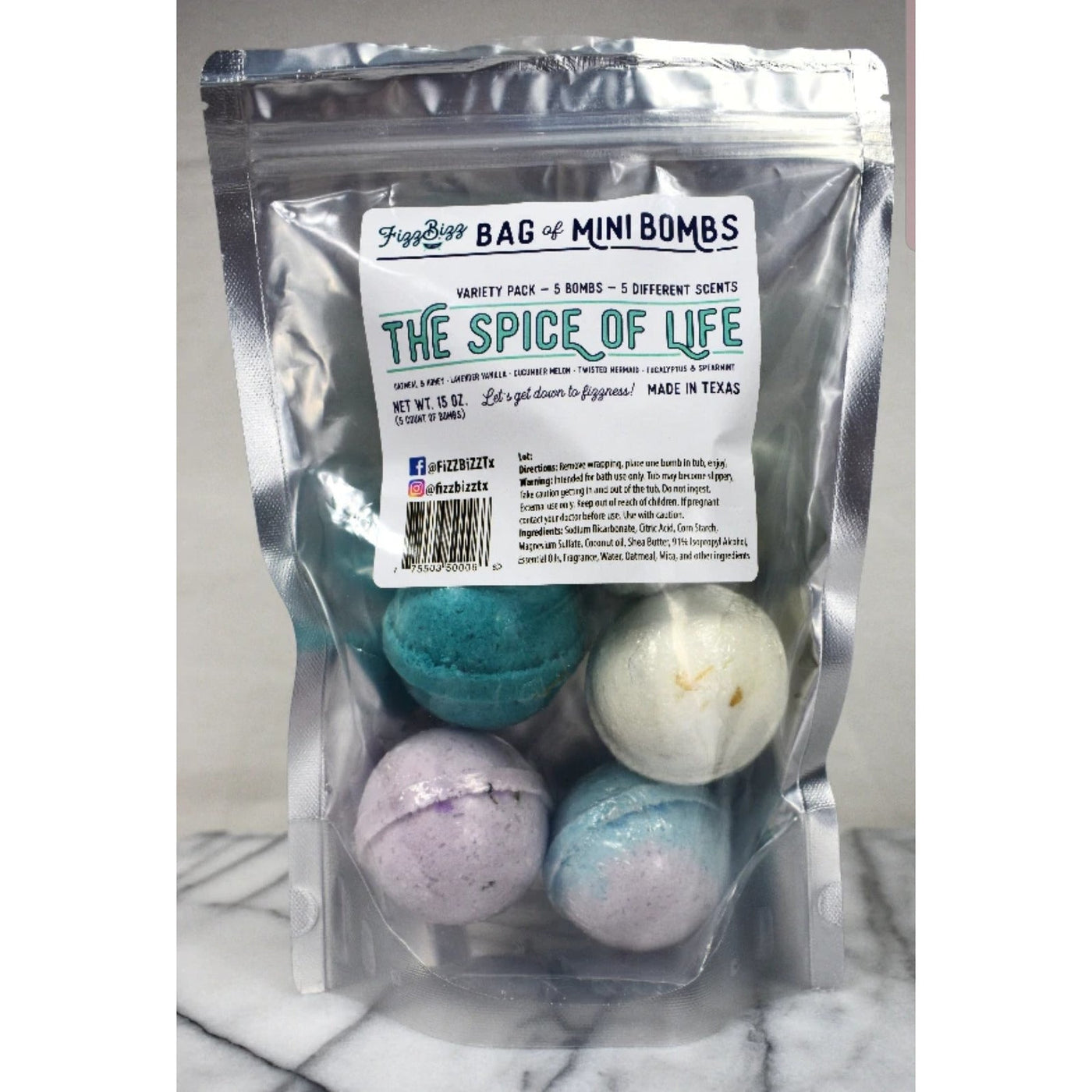 Fizz Bizz Mini Bomb 5 Pack: The Spice of Life Bath Bombs