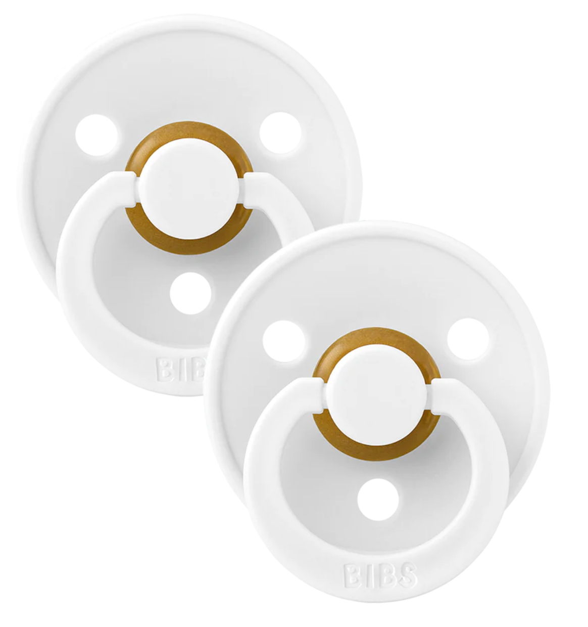 BIBS Pacifiers Classic Round 2 Pack: White