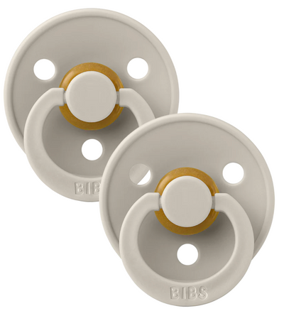 BIBS Pacifiers Classic Round 2 Pack: Sand