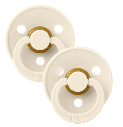 BIBS Pacifiers Classic Round 2 Pack: Ivory