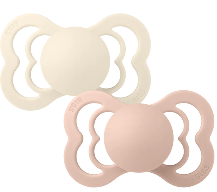 BIBS Pacifiers: Supreme Silicone (2 Pack) Ivory/Blush