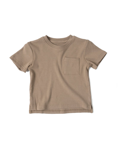 Little Bipsy Ribbed Tee: Taupe