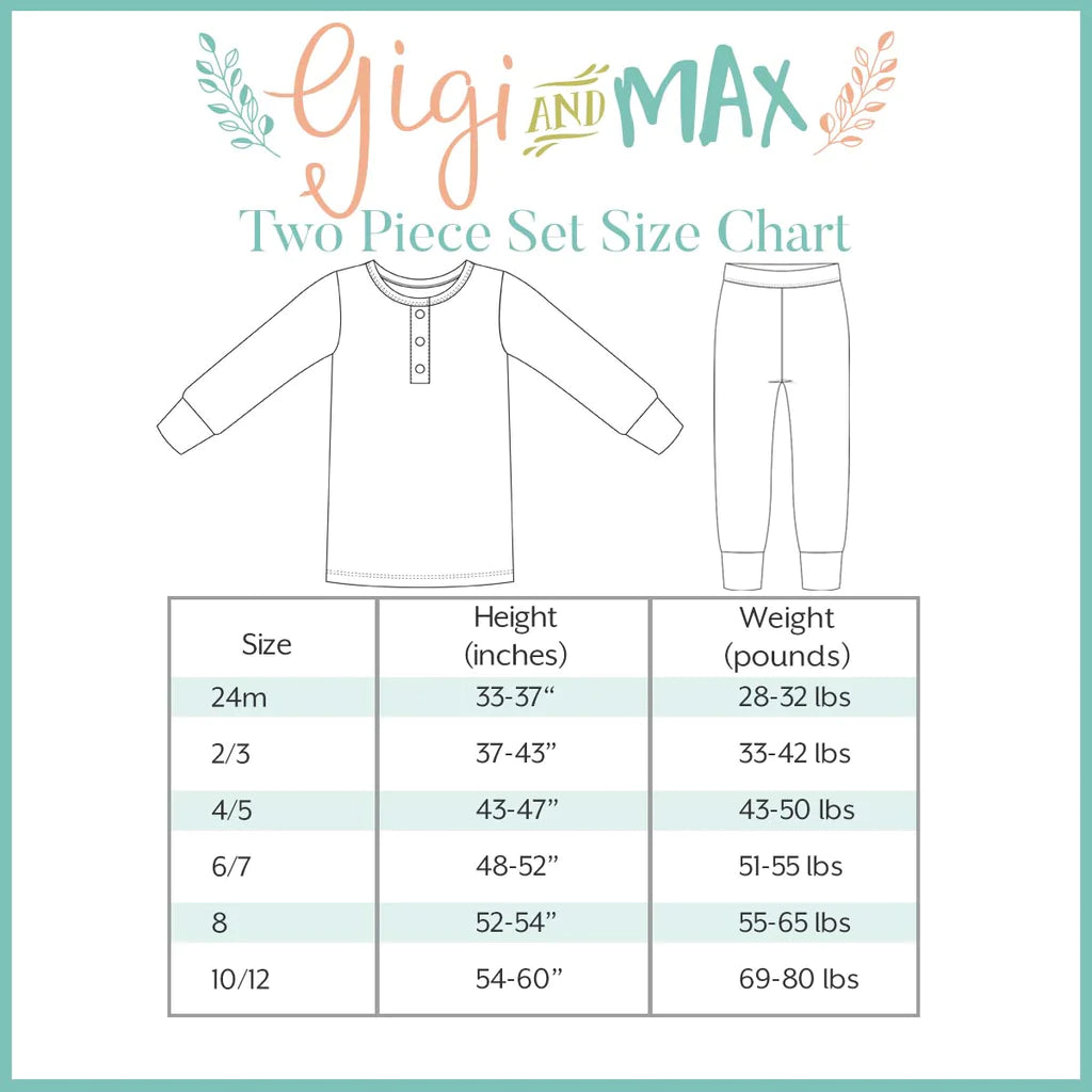 Gigi and Max Two Piece Pajama Set: Sonny