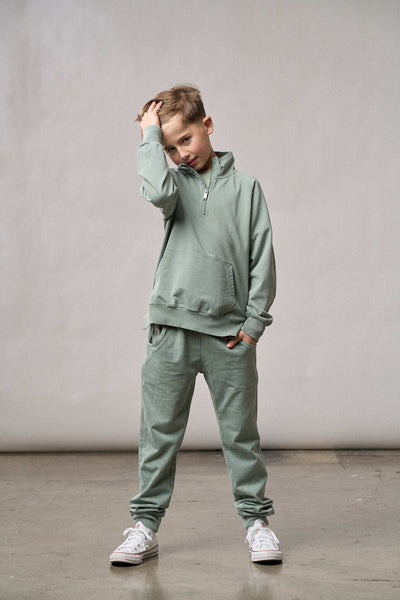 Little Bipsy Joggers: Basil Wash