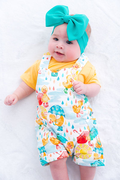 Birdie Bean Overall Set: Puddles