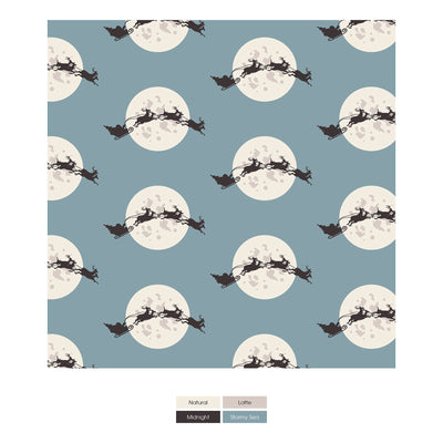 Kickee Pants Womens Long Sleeve Collared Pajama Set: Stormy Sea Santas Sleigh