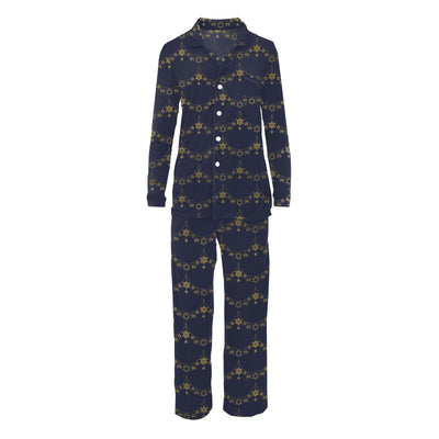 Kickee Pants Womens Long Sleeve Collared Pajama Set: Winter Garland