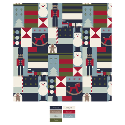 Kickee Pants Womens Long Sleeve Pajama Set: Peacoat Mod Christmas