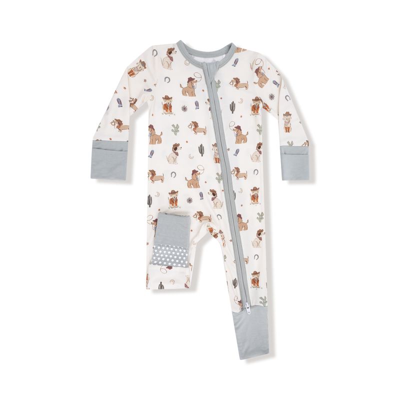 Angel Dear 2 Way Zipper Romper: Cowboy Dogs