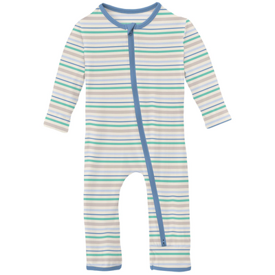 Kickee Pants Coverall with 2 Way Zipper: Mythical Stripe