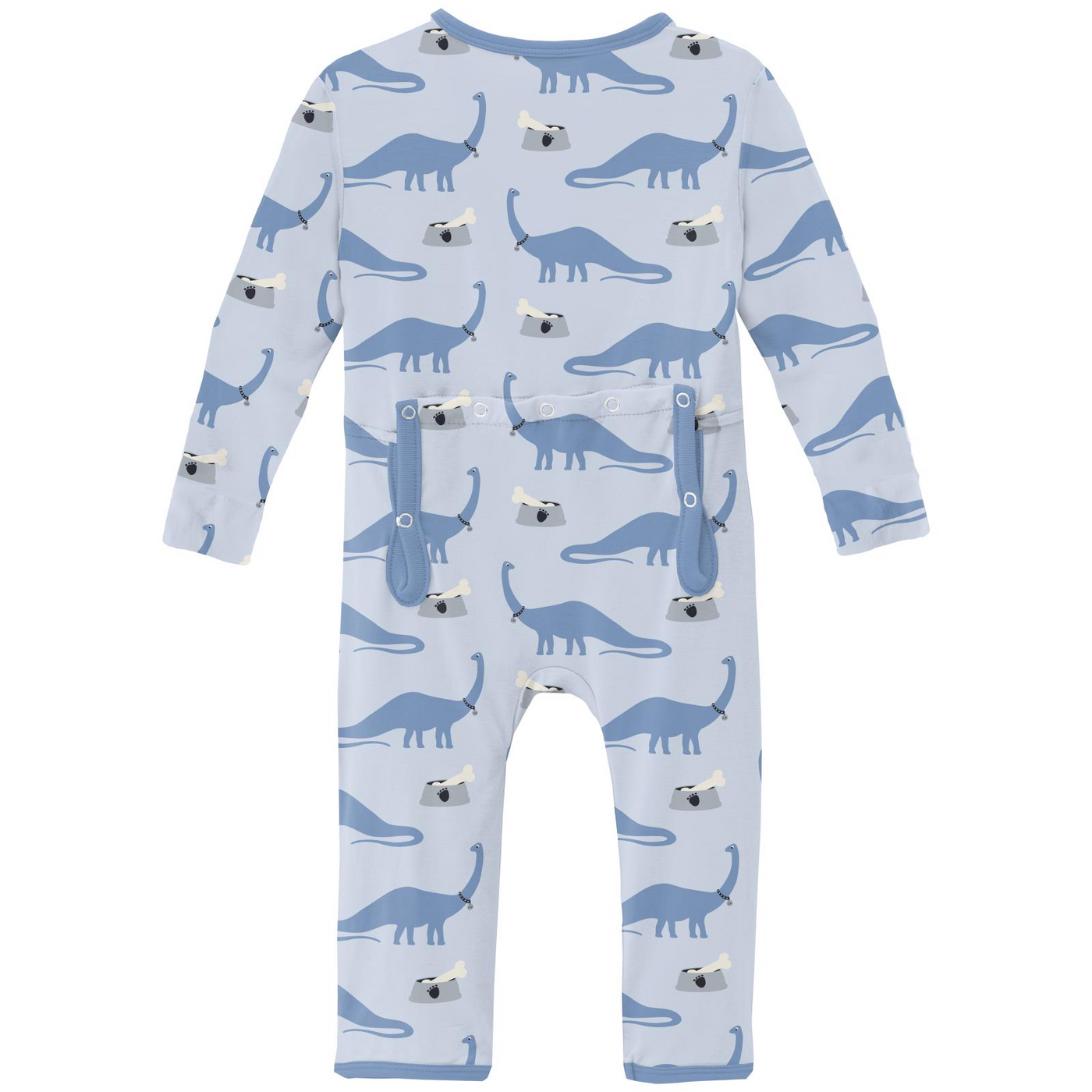 Kickee Pants Coverall With 2 Way Zipper Brief: Dew Pet Dino