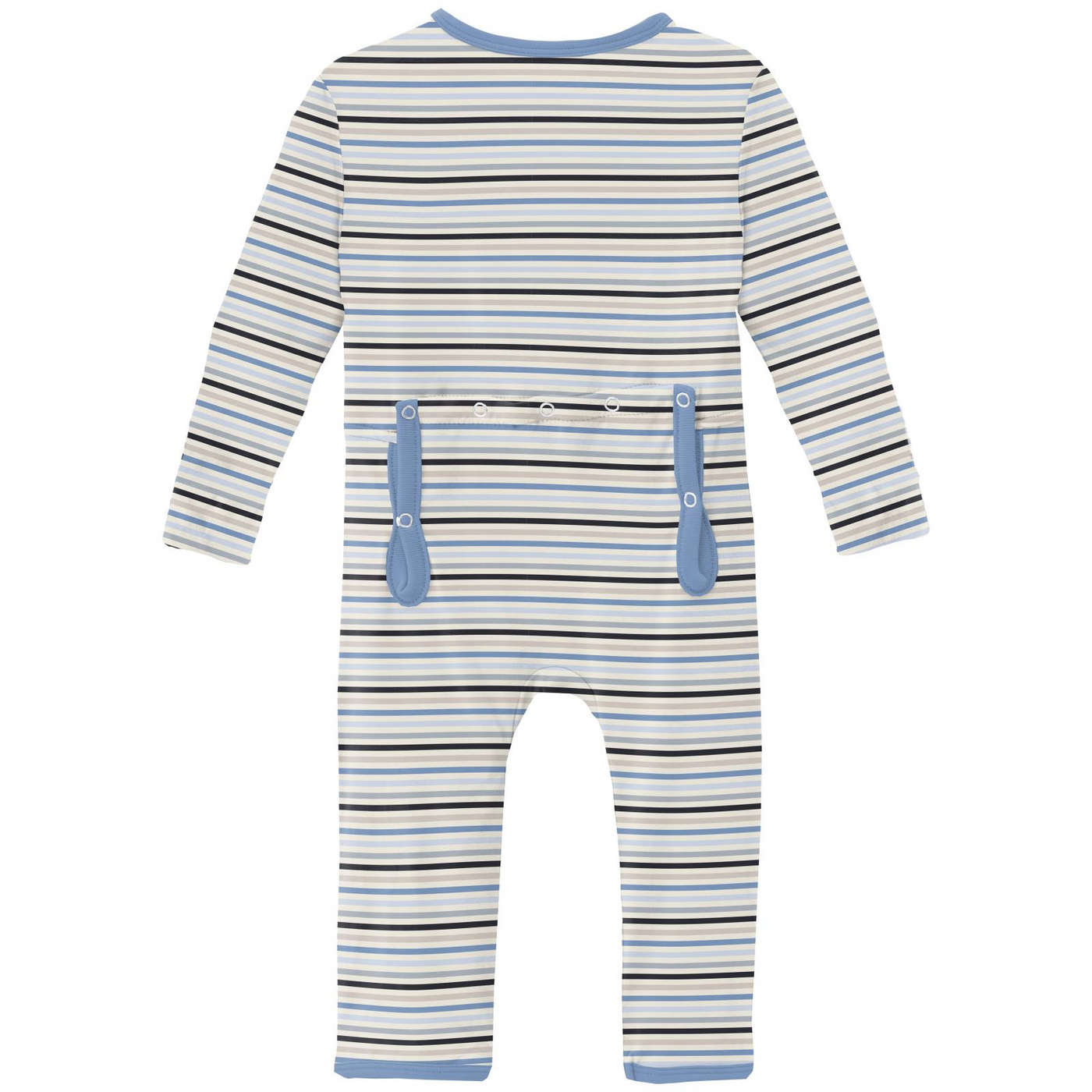 Kickee Pants Coverall With 2 Way Zipper Brief: Rhyme Stripe