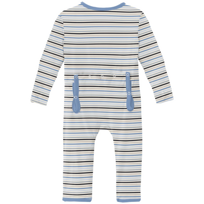 Kickee Pants Coverall With 2 Way Zipper Brief: Rhyme Stripe