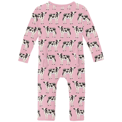 Kickee Pants Coverall with 2 Way Zipper: Cake Pop Cows