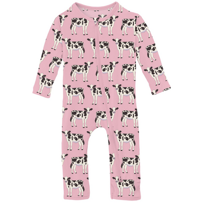 Kickee Pants Coverall with 2 Way Zipper: Cake Pop Cows