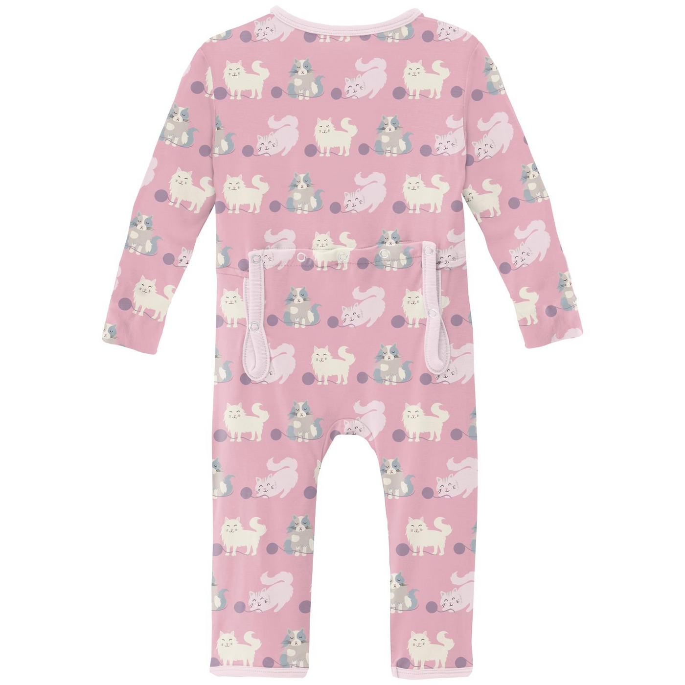 Kickee Pants Coverall with 2 Way Zipper: Cake Pop Cats and Yarn
