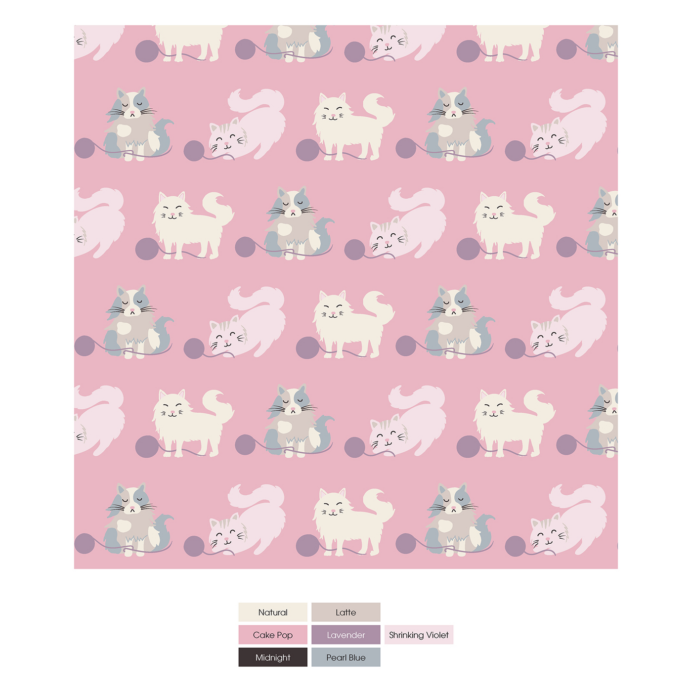Kickee Pants Coverall with 2 Way Zipper: Cake Pop Cats and Yarn