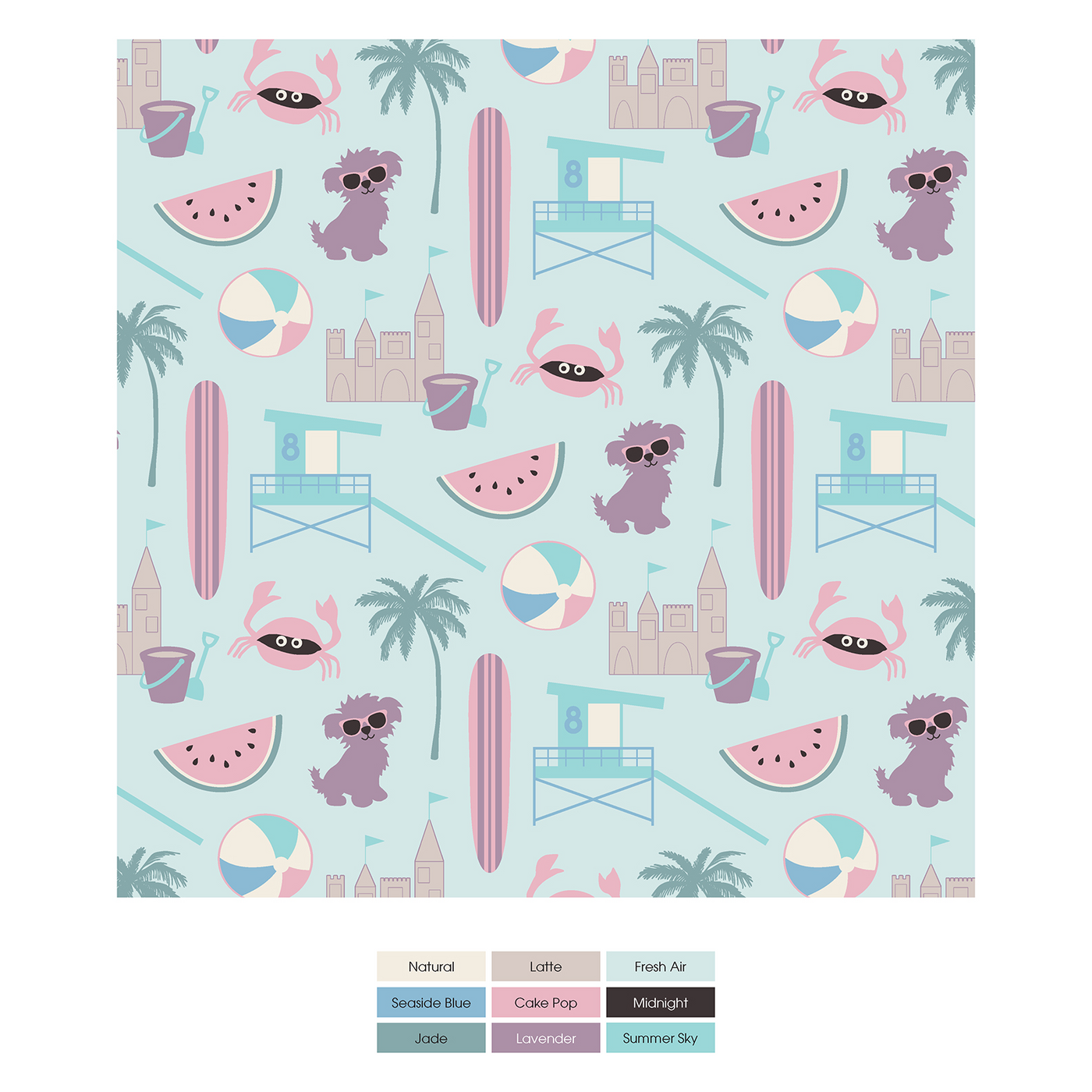 Kickee Pants Coverall with 2 Way Zipper: Fresh Air Beach Day