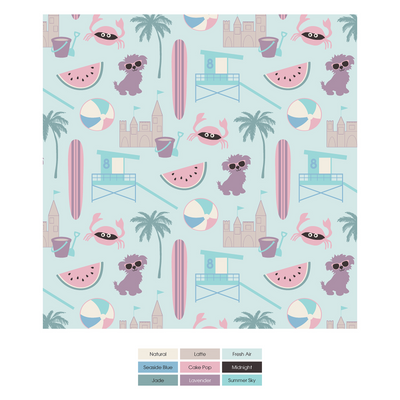 Kickee Pants Coverall with 2 Way Zipper: Fresh Air Beach Day