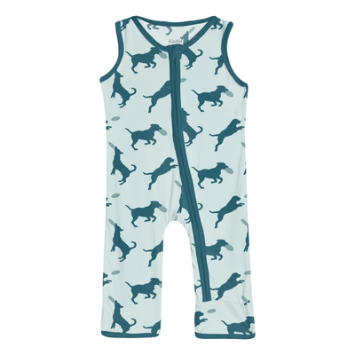 Kickee Pants Finn Zip Tank Romper: Fresh Air Frisbee Labs