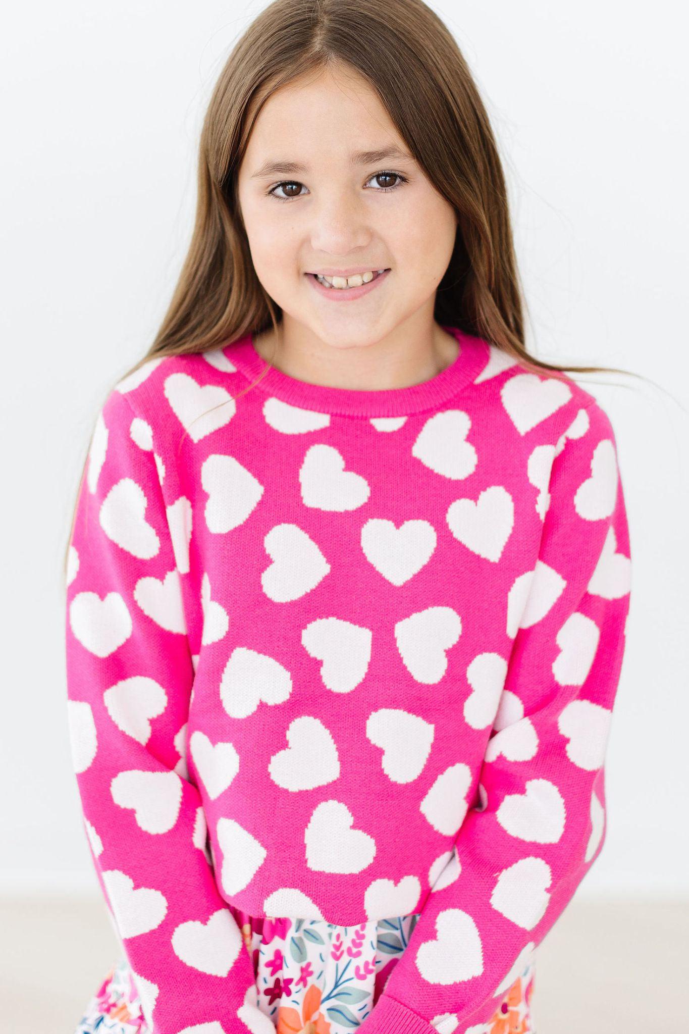 Mila & Rose:  Hot Pink Hearts Sweater SHIPS SEPARATELY