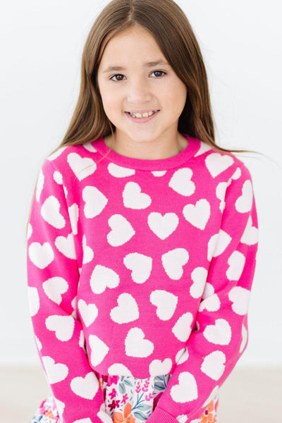 Mila & Rose:  Hot Pink Hearts Sweater SHIPS SEPARATELY