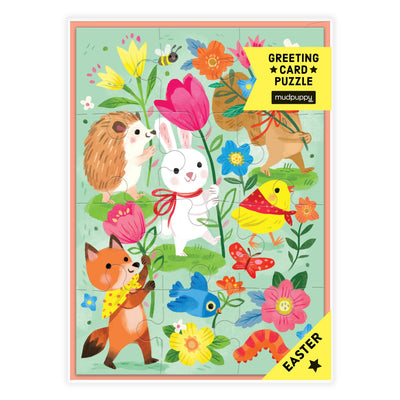 Mudpuppy: Hoppy Easter! Greeting Card Puzzle