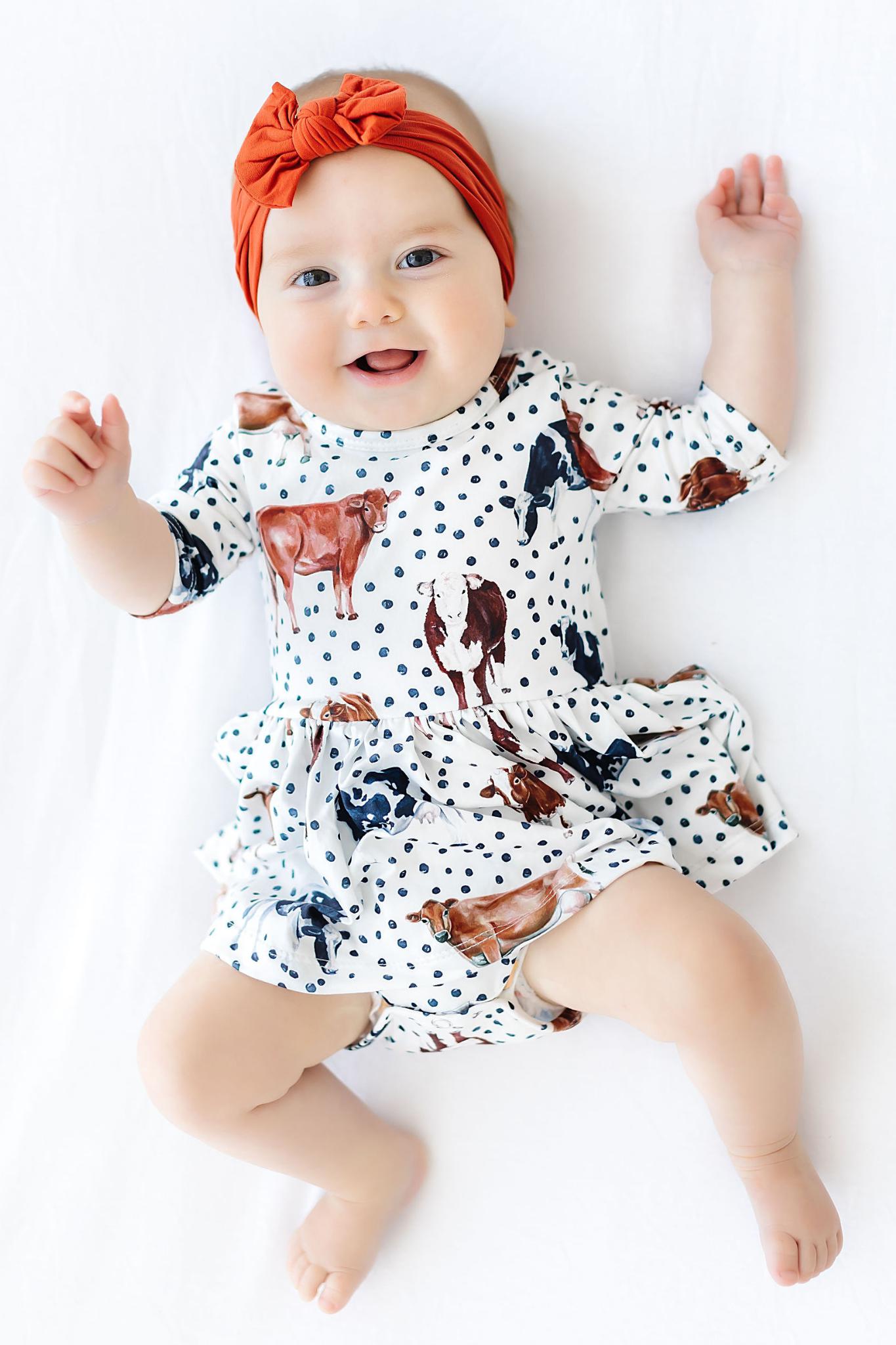 Mila & Rose:  Moo Meadows Twirl Bodysuit SHIPS SEPARATELY