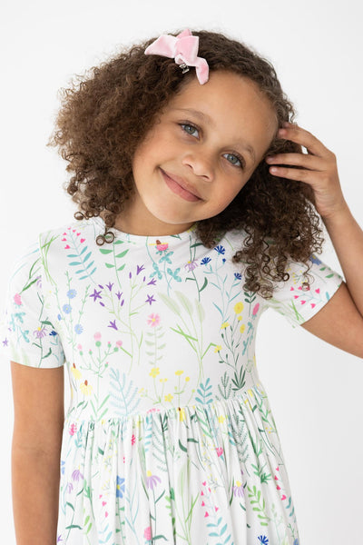Mila & Rose:  Spring Dandelion Floral S/S Pocket Twirl Dress SHIPS SEPARATELY