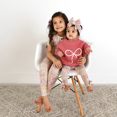 Gigi and Max: Kennedy Floral Bow Leggings (Runs Big)