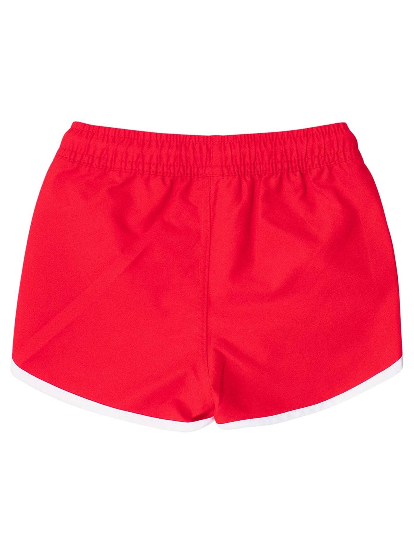 RuffleButts + RuggedButts - Boys Vintage Red Dolphin Hem Swim Trunks