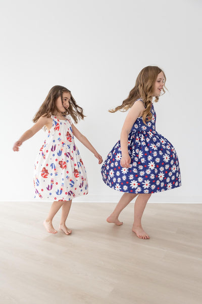 Mila & Rose:  Mer-Made in the USA Ruffle Cross Back Dress SHIPS SEPARATELY