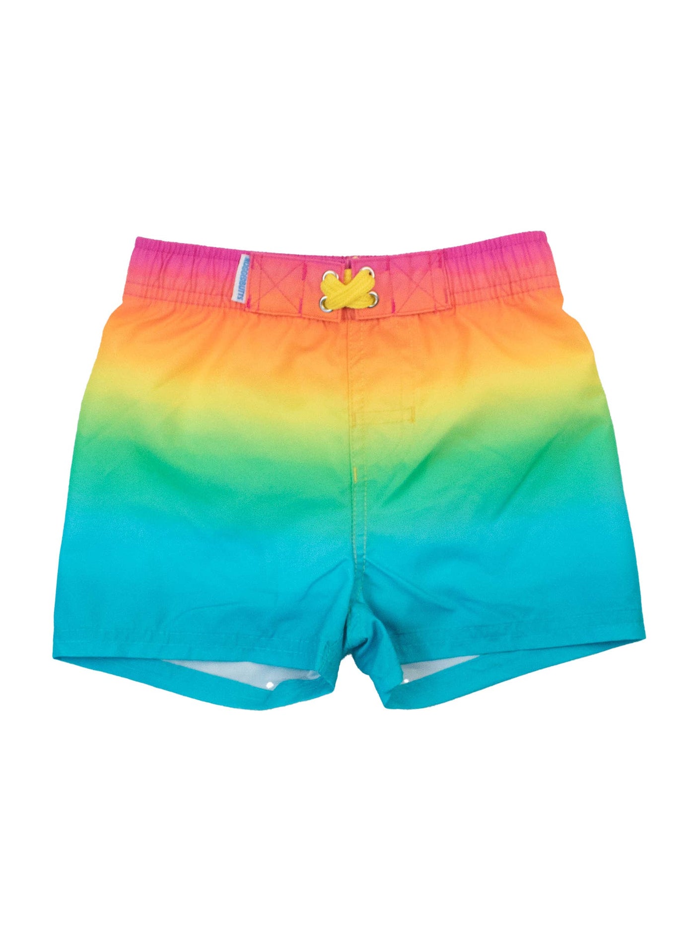 RuffleButts + RuggedButts - Boys Neon Sunset Swim Trunks (Run Big)