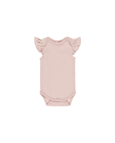 Quincy Mae Flutter Sleeve Bodysuit: Bubblegum