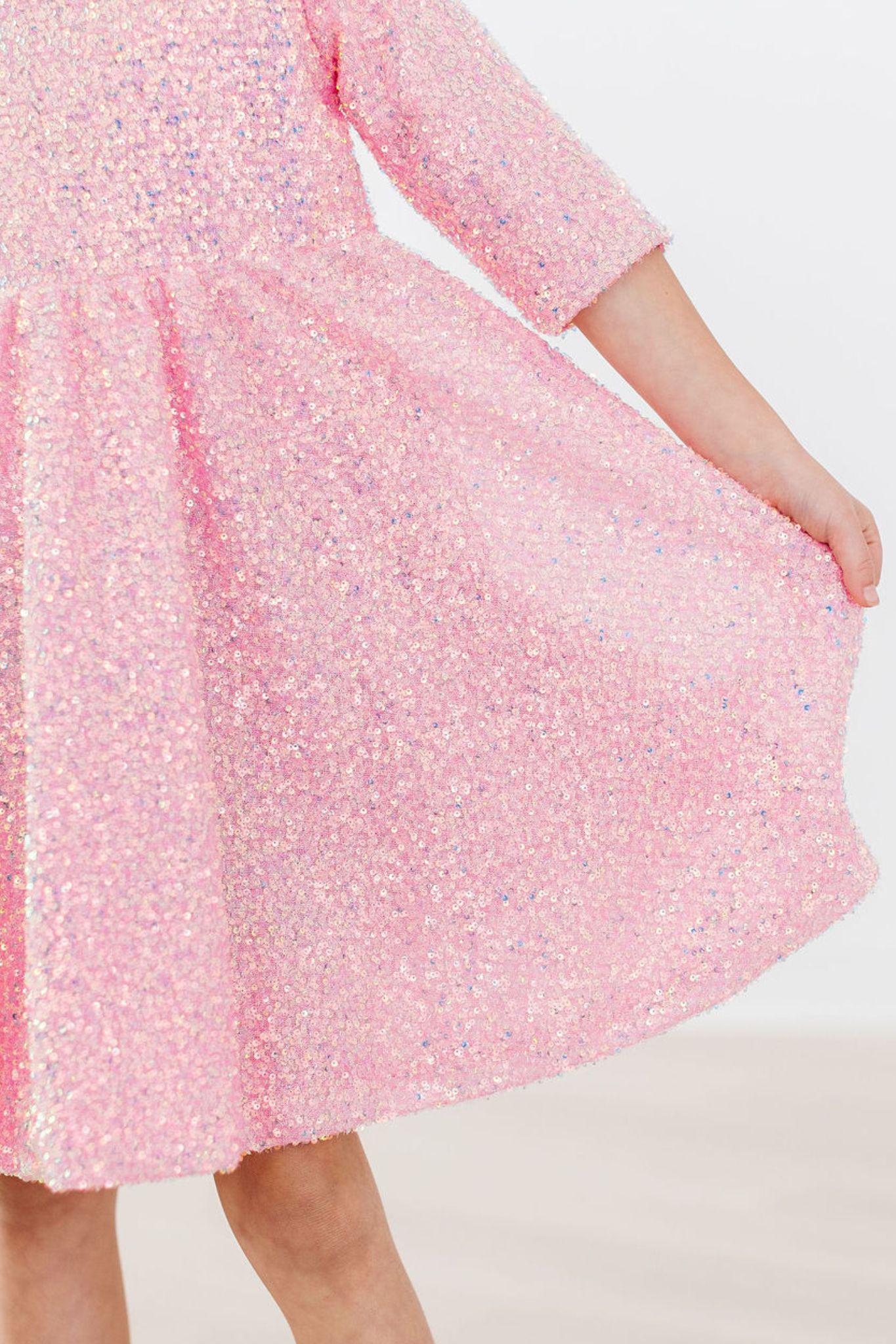 Mila & Rose:  Bubblegum Pink Sequin Dress SHIPS SEPARATELY