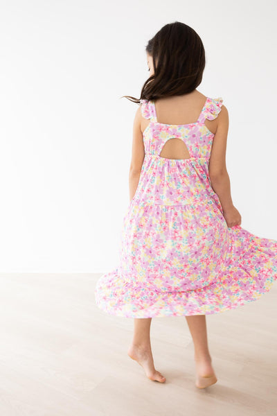Mila & Rose:  Summer Watercolor Floral Ruffle Maxi Dress SHIPS SEPARATELY