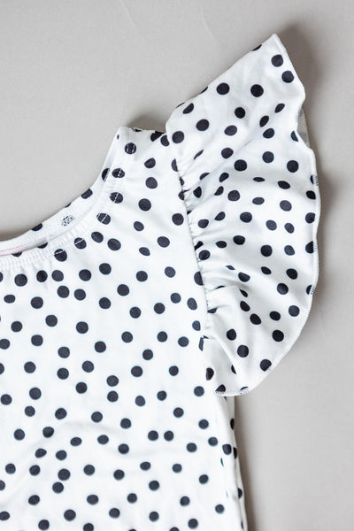 Mila & Rose:  Scattered Dot S/S Flutter Sleeve Leotard SHIPS SEPARATELY