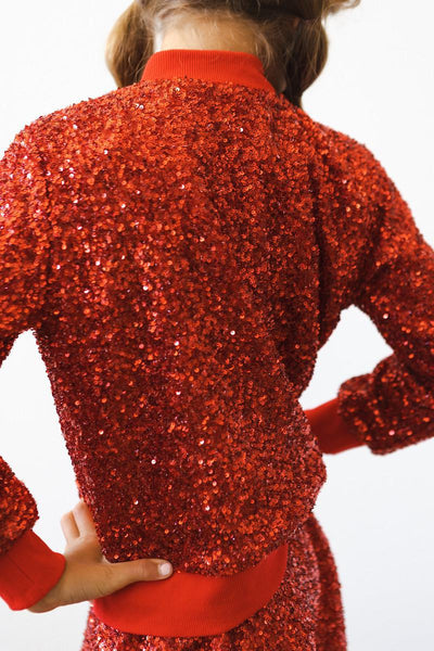 Mila & Rose:  Red Sequin Jacket SHIPS SEPARATELY