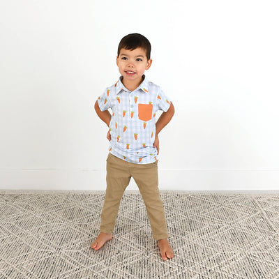 Gigi and Max: Henry Carrot Gingham Polo Shirt