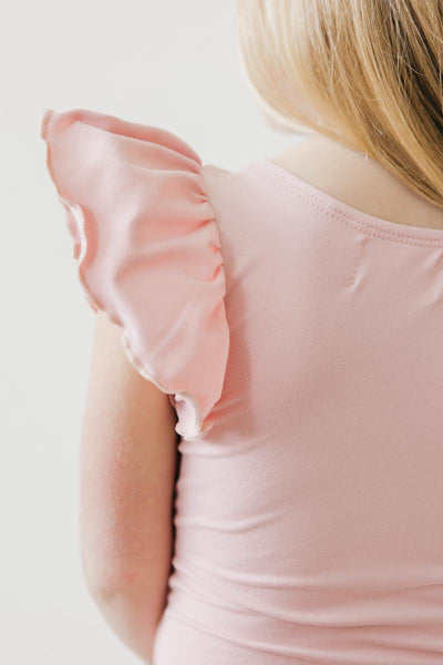 Mila & Rose:  Vintage Pink S/S Flutter Sleeve Leotard SHIPS SEPARATELY