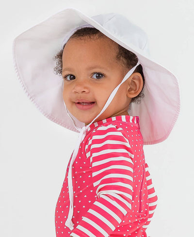 RuffleButts + RuggedButts - Kids White Sun Protective Hat