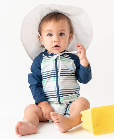RuffleButts + RuggedButts - Kids White Sun Protective Hat
