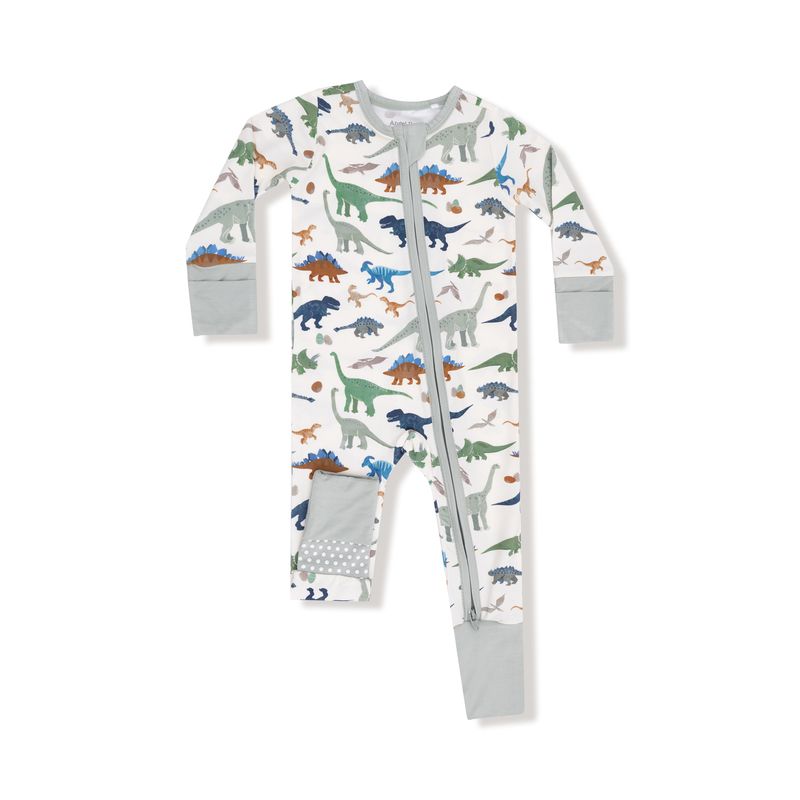 Angel Dear 2 Way Zipper Romper: Washy Dinos
