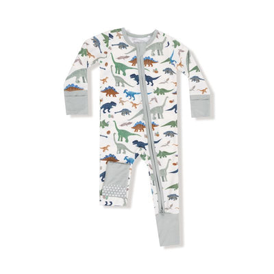 Angel Dear 2 Way Zipper Romper: Washy Dinos